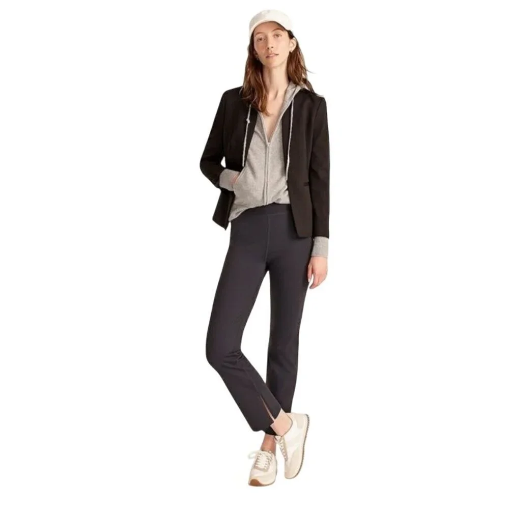 J. Crew 365 Going Out Blazer Stretch Twill Open Front Collarless Black Size 6